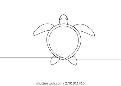 Tartaruga contínua uma linha desenhando design simples minimalista animal marinho