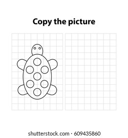 turtle, copy the picture, game for children (kids)
