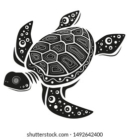 Turtle creative original design isolated icon. Vector illustration.