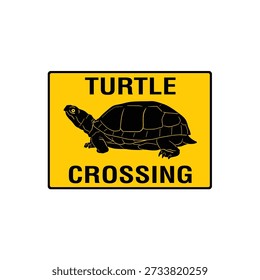 Turtle Crossing Wildlife Warning Road Sign