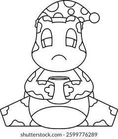 Turtle Cup Coffee Animal Vector Graphic Art Illustration