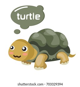 turtle cute cartoon design, vector illustration.