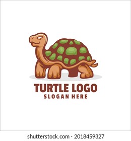 turtle cute cartoon logo vector
