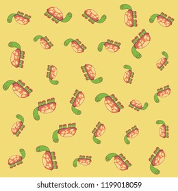 turtle cute cartoon pattern background
