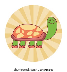 turtle cute cartoon round icon