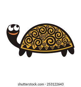 Turtle cute cartoon vector illustration