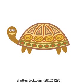 Turtle cute cartoon vector illustration