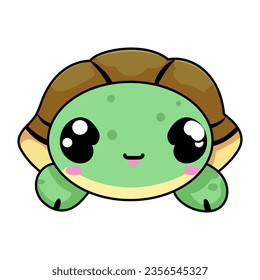 turtle cute kawaii vector illustration