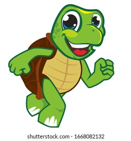 Turtle Cute Mascot Cartoon In Vector 