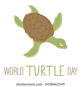 Turtle day. Vector square illustration for banners, poster. 