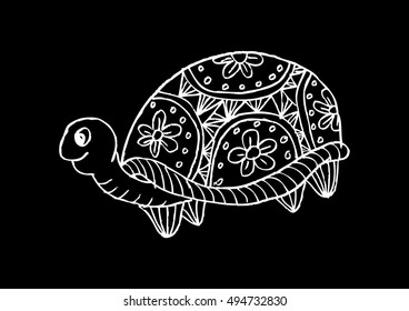 Turtle. Decorative style.