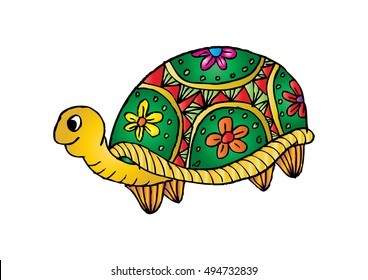 Turtle. Decorative style.