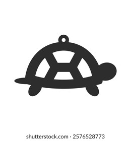 Turtle design for earring, pendant or keychain. Jewelry silhouette laser cut template. Cnc cutting with metal, wood or leather. Vector stencil