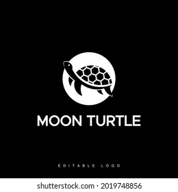 Turtle, turtle with diving fins, sea animal, silhouette, vector, illustration in black and white, isolated on black background