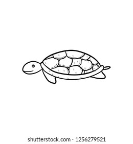 turtle doodle icon vector 