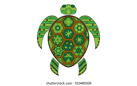 turtle doodle vector pattern zentangle
