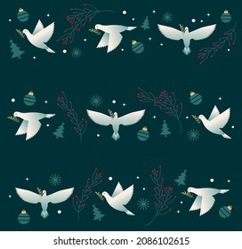 Turtle Dove Christmas Pattern Design