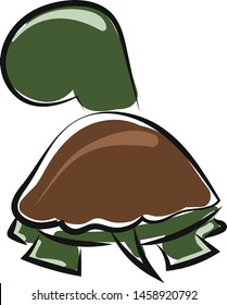 Turtle drawing, illustration, vector on white background.