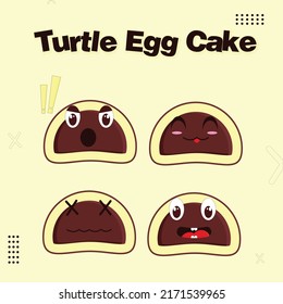 Turtle egg cake vector for sticker icon or logo design is perfect