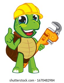 turtle engineer mascot cartoon in vector