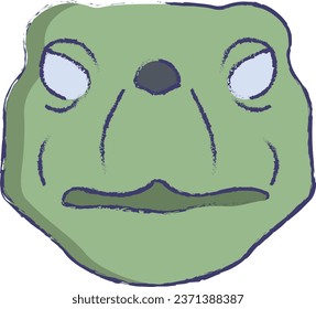 Turtle face hand drawn vector illustration