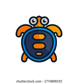 Turtle filled outline icons. Vector illustration. Editable stroke. Isolated icon suitable for web, infographics, interface and apps.