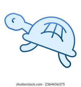 Turtle flat icon. Animal blue icons in trendy flat style. Tortoise gradient style design, designed for web and app. Eps 10