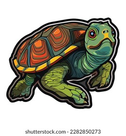 Turtle Flat Icon Isolated On White Background