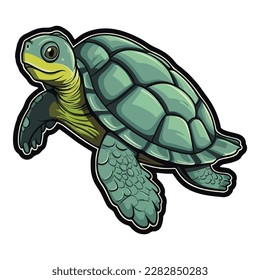 Turtle Flat Icon Isolated On White Background