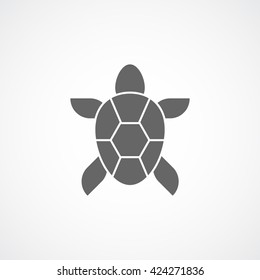 Turtle Flat Icon On White Background