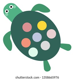 turtle flat illustration on white