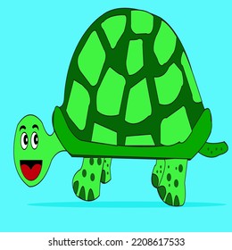 turtle. flat simple cartoon and mascot style. suitable for symbol logos and shirt designs