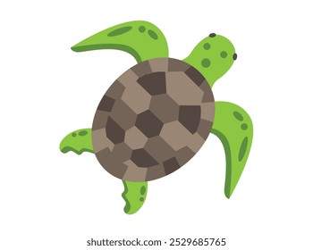 Turtle Flat Style Vector Illustration. Animals and marine wildlife vector art image