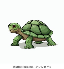 Schildkröte, flache Vektorgrafik. Schildkrötenhandzeichnung, einzelne Vektorgrafik.