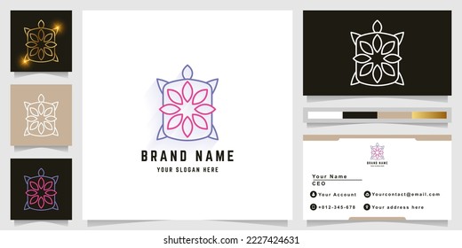 Turtle and flower logo with business card design