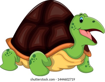 Turtle Funny Cartoon Vector Illustration