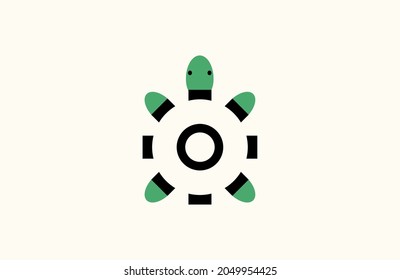 Turtle Gear Icon Logo Simple Vector