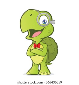 Turtle geek with folded hands