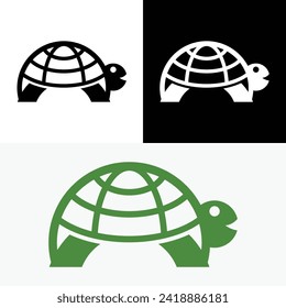 Turtle Globe Tortoise Global Logo