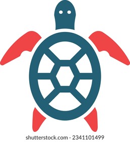 Turtle Glyph zwei Farbsymbole für private und kommerzielle Nutzung.
