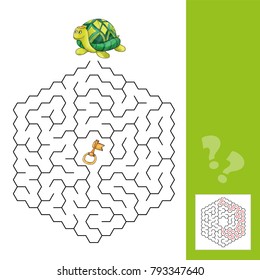turtle and the gold key - labyrinth game for Children with answer