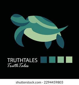 turtle golden ratio logo with color palette