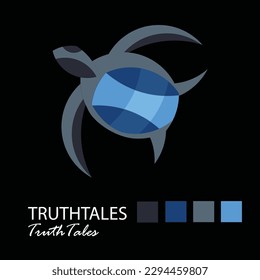 turtle golden ratio logo with color palette
