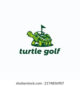 turtle golf logo vector illustration