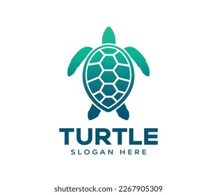 Ilustración del logotipo del vector de color gradiente de tortuga