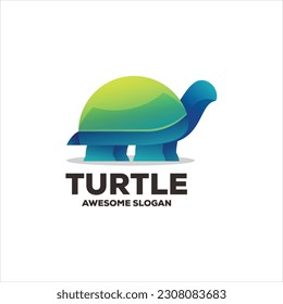 turtle gradient logo design illustration