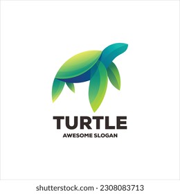 ilustración de diseño del logotipo de gradiente de tortuga