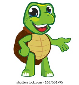 Turtle Green Cartoon Mascot In Vector 3