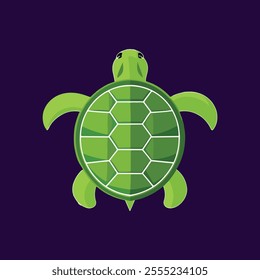 Turtle green icons in trendy flat style. Animal green style design 