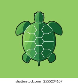 Turtle green icons in trendy flat style. Animal green style design 